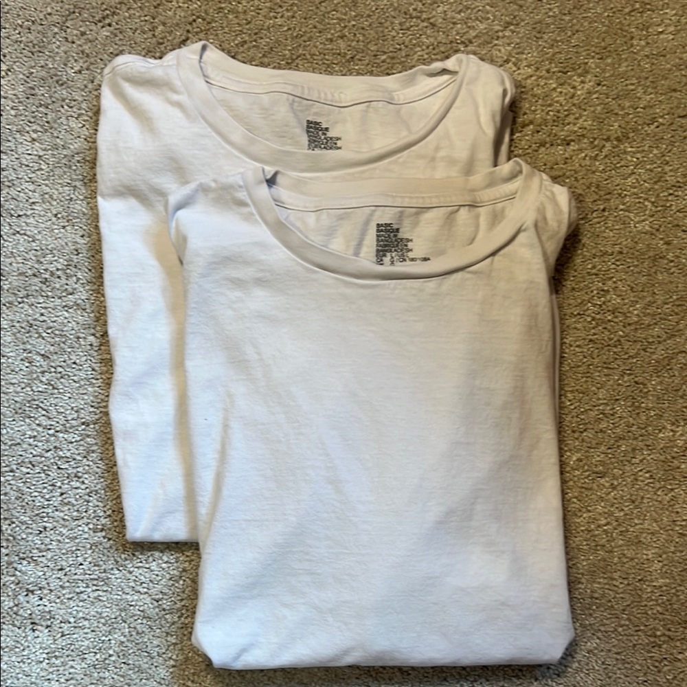 H&M 2 White Short Sleeve Tees size Large - Picture 3 of 4